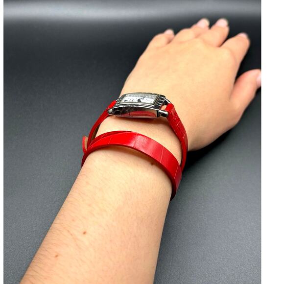 Brighton Petoskey Women\'s Genuine Italian Red Leather Strap Vintage Watch NIB main image 8